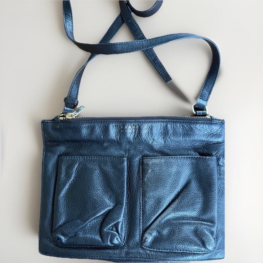 Vintage Barneys New York Ryan Crossbody Bag in Black Pebble Leather